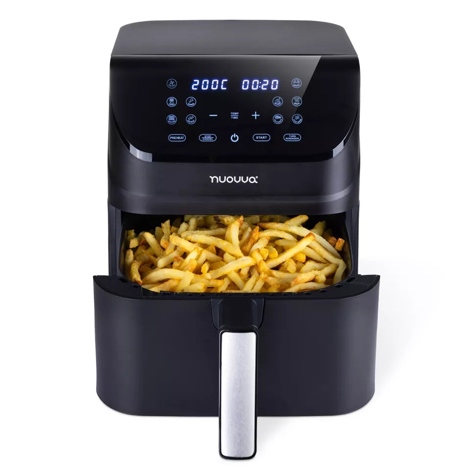 6.5L Dual Compartment Air Fryer Oven with 10 Preset Cooking Functions – 1500W, Nuovva