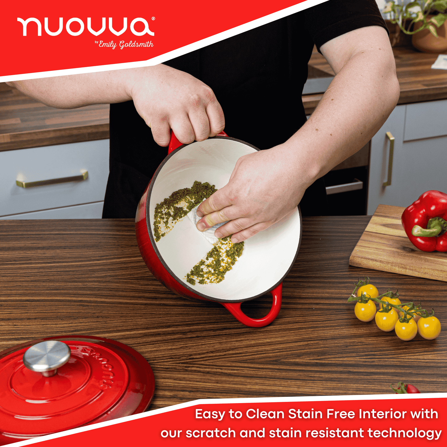Enamelled Cast Iron Dutch Oven Casserole Pot, Nuovva
