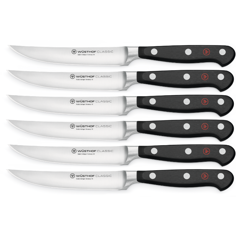 Wüsthof Classic Steak Knife 6-Piece Set - 12cm | Black | (WU9730)