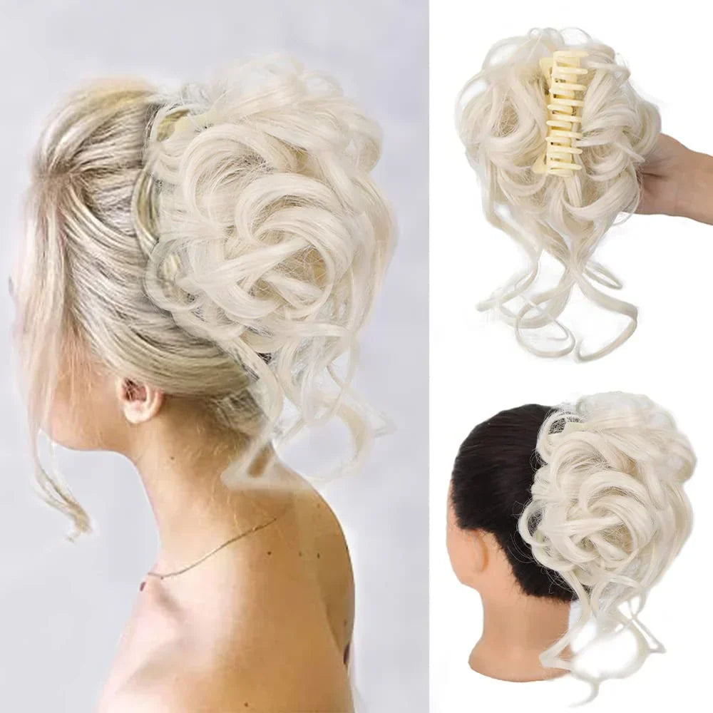 essantials | Curly Hair Bun – Clip-in Hair Piece with Volume and Natural Look