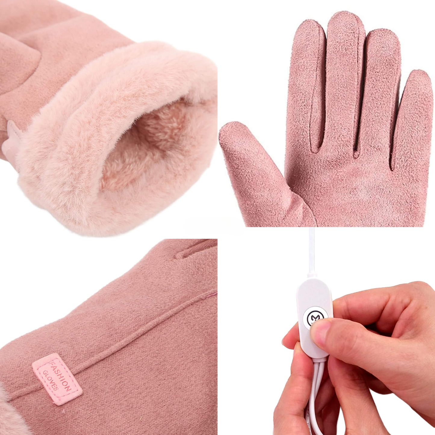 Essantials | Heated Gloves for Women UK – Ladies Thermal Waterproof Winter Gloves with Touch Screen & USB Rechargeable Warm Design