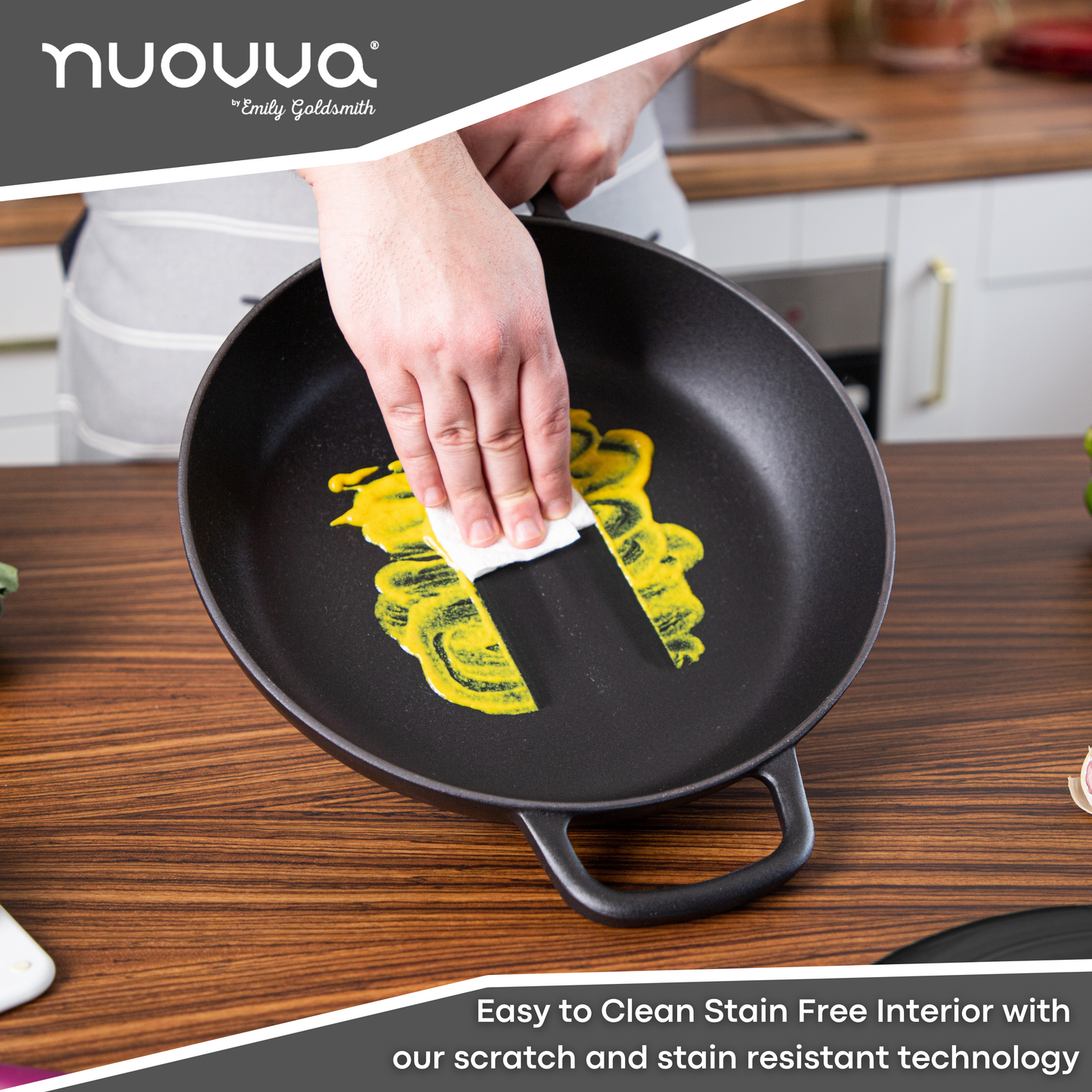 30cm Enamelled Cast Iron Shallow Dutch Oven Casserole Pot – 3.9L, Nuovva