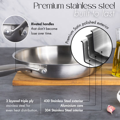 14-Piece Stainless Steel Cookware Set with Glass Lids, Nuovva
