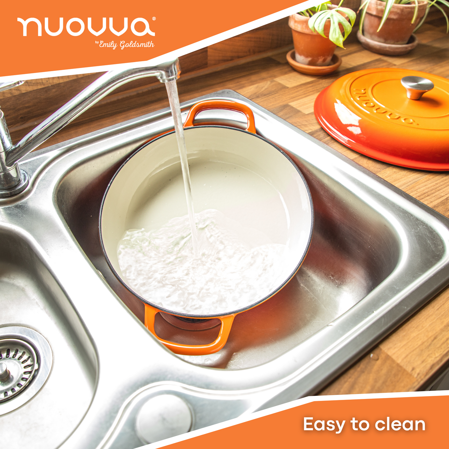 Shallow Enamelled Cast Iron Dutch Oven Casserole Pot (30cm & 32cm), Nuovva