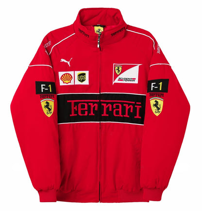 Rari F1 Racing Team Jacket – Red Scuderia Motorsport Zip-Up Coat