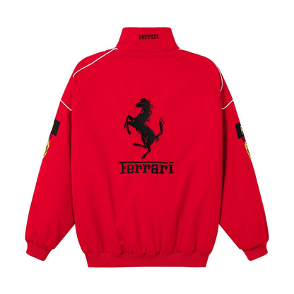 Rari F1 Racing Team Jacket – Red Scuderia Motorsport Zip-Up Coat