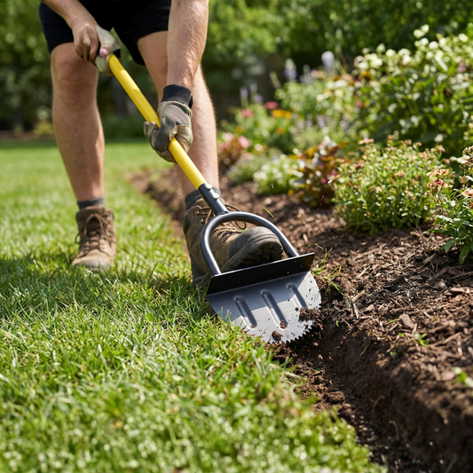 Essantials | EdgeMaster Lawn Edger | Half-Moon Design with Wavy Edge | Manual Tool for Clean Lawn Edges & Beds