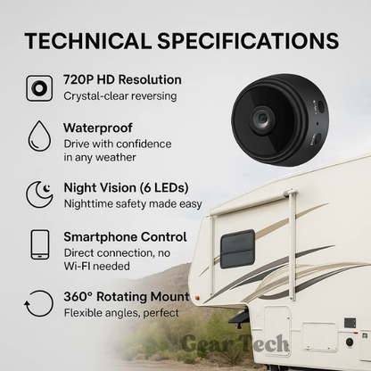 HD Wireless Backup Camera for RVs Trucks and Trailers with Night Vision