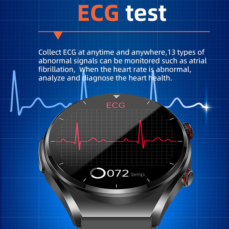 Essantials | One-Click Blood Sugar|Blood Glucose Blood Pressure ECG|ECG HRV Heart Rate Monitor Health Smart Watch