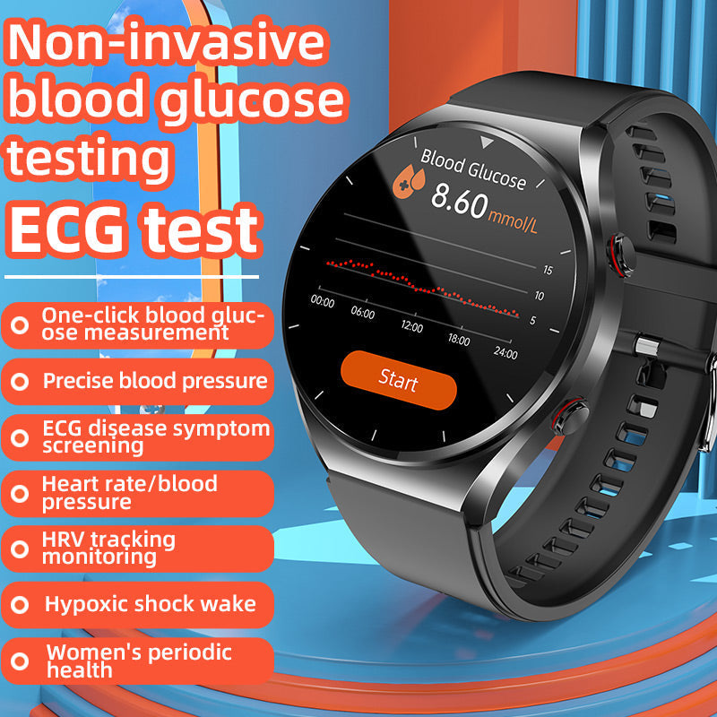 Essantials | One-Click Blood Sugar|Blood Glucose Blood Pressure ECG|ECG HRV Heart Rate Monitor Health Smart Watch