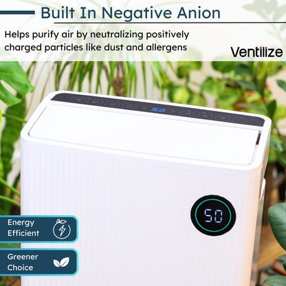 2-in-1 Dehumidifier with Active Carbon Filter & Smart Touch Control - 20L, by Ventilize