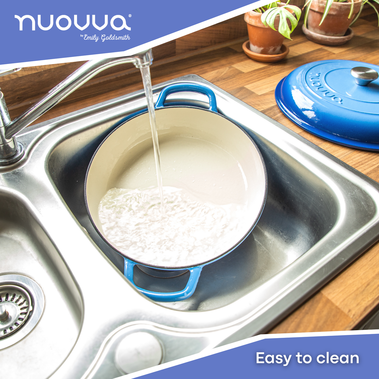 30cm Enamelled Cast Iron Shallow Dutch Oven Casserole Pot – 3.9L, Nuovva