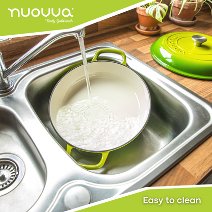 Shallow Enamelled Cast Iron Dutch Oven Casserole Pot (30cm & 32cm), Nuovva