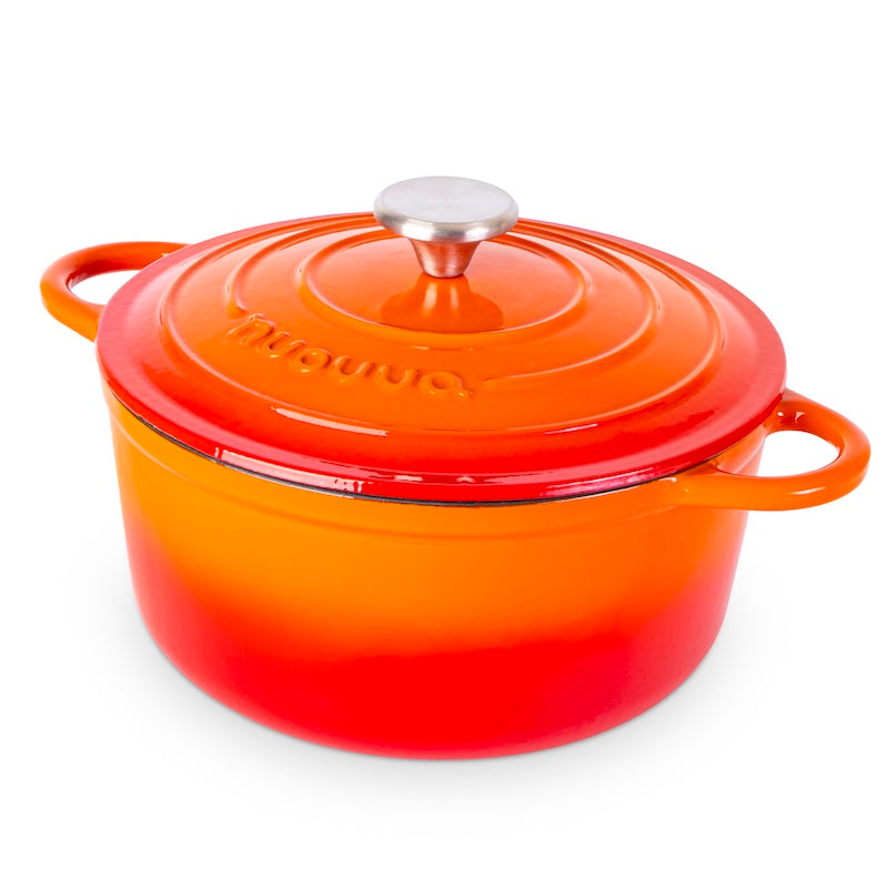 Enamelled Cast Iron Dutch Oven Casserole Pot (22cm, 24cm, 28cm & 30cm), Nuovva