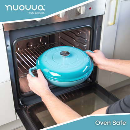 30cm Enamelled Cast Iron Shallow Dutch Oven Casserole Pot – 3.9L, Nuovva