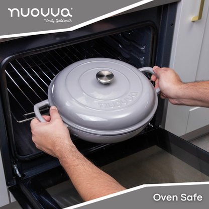 30cm Enamelled Cast Iron Shallow Dutch Oven Casserole Pot – 3.9L, Nuovva