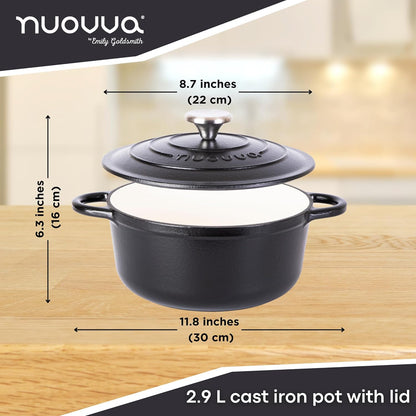 Enamelled Cast Iron Dutch Oven Casserole Pot, Nuovva