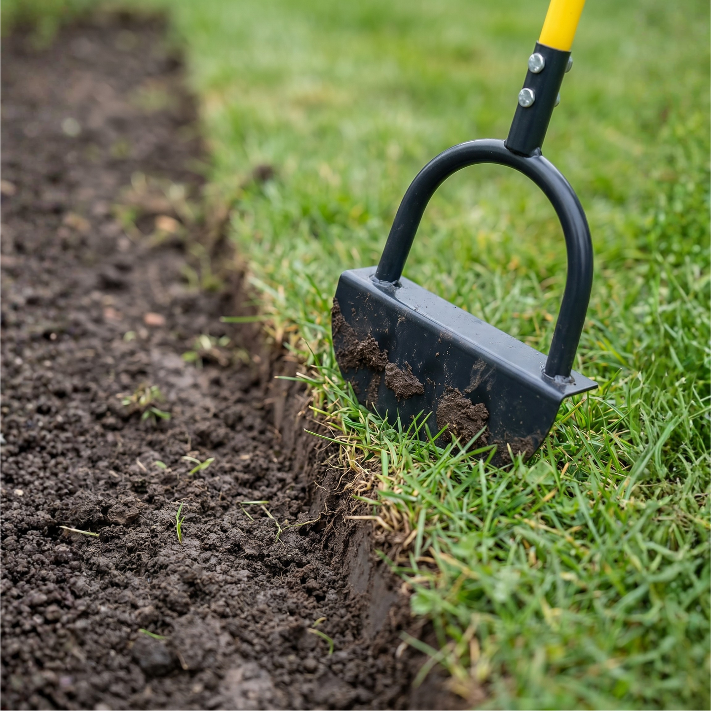 Essantials | EdgeMaster Lawn Edger | Half-Moon Design with Wavy Edge | Manual Tool for Clean Lawn Edges & Beds
