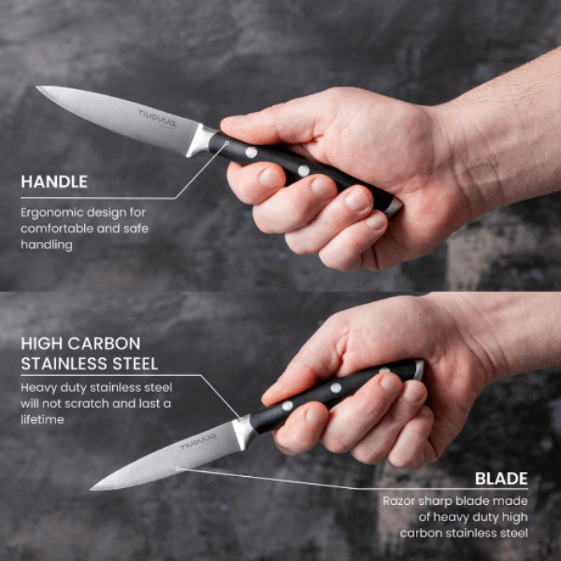 3.5-Inch High Carbon Stainless Steel Paring Knife, Nuovva