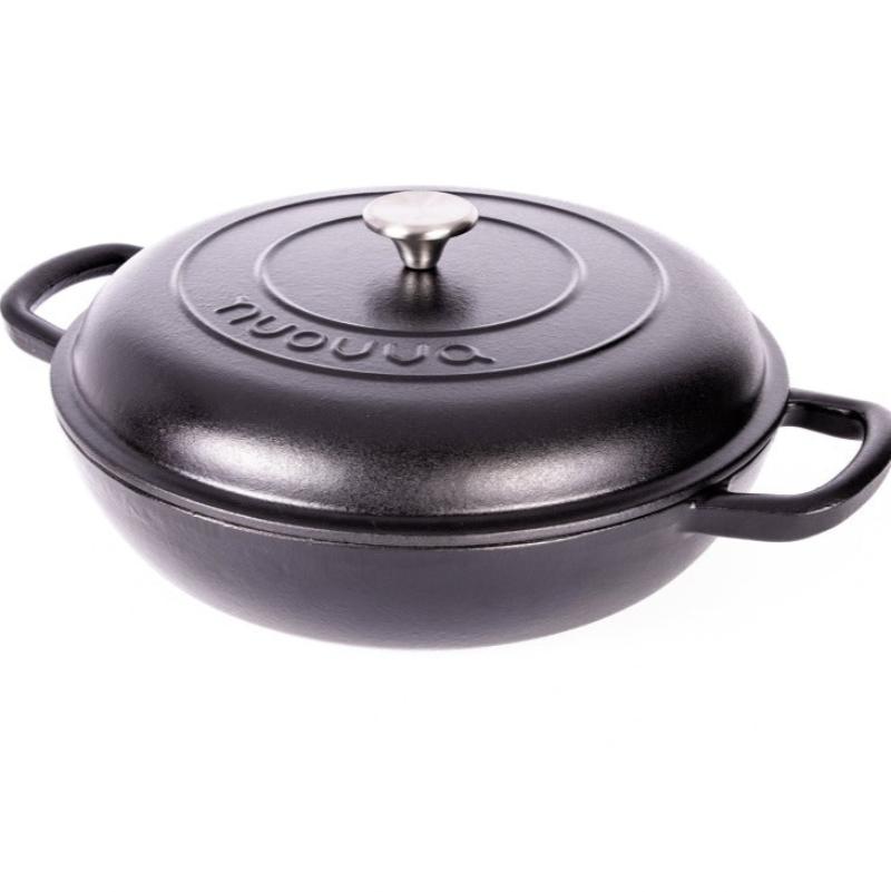 Shallow Enamelled Cast Iron Dutch Oven Casserole Pot (30cm & 32cm), Nuovva