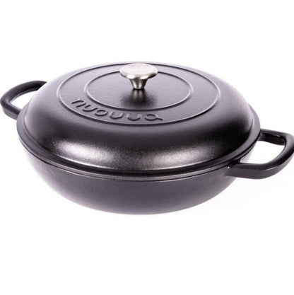 Shallow Enamelled Cast Iron Dutch Oven Casserole Pot (30cm & 32cm), Nuovva