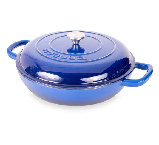 30cm Enamelled Cast Iron Shallow Dutch Oven Casserole Pot – 3.9L, Nuovva
