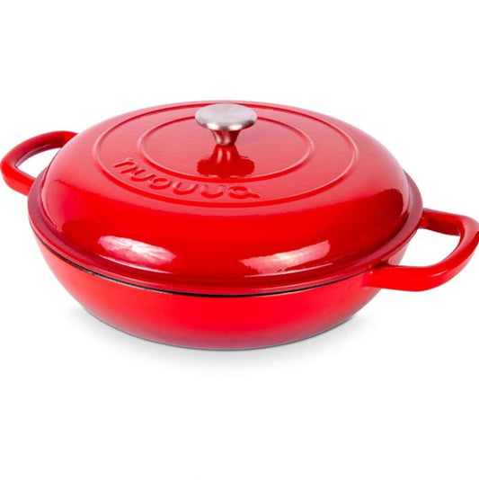 30cm Enamelled Cast Iron Shallow Dutch Oven Casserole Pot – 3.9L, Nuovva