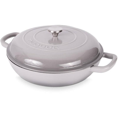 Shallow Enamelled Cast Iron Dutch Oven Casserole Pot (30cm & 32cm), Nuovva
