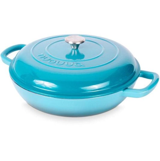 30cm Enamelled Cast Iron Shallow Dutch Oven Casserole Pot – 3.9L, Nuovva
