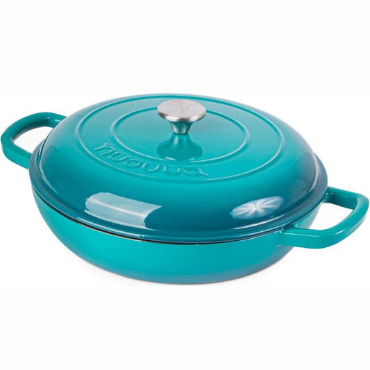 30cm Enamelled Cast Iron Shallow Dutch Oven Casserole Pot – 3.9L, Nuovva