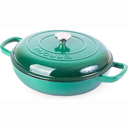 Shallow Enamelled Cast Iron Dutch Oven Casserole Pot (30cm & 32cm), Nuovva