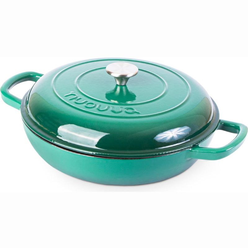 30cm Enamelled Cast Iron Shallow Dutch Oven Casserole Pot – 3.9L, Nuovva