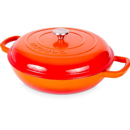 30cm Enamelled Cast Iron Shallow Dutch Oven Casserole Pot – 3.9L, Nuovva