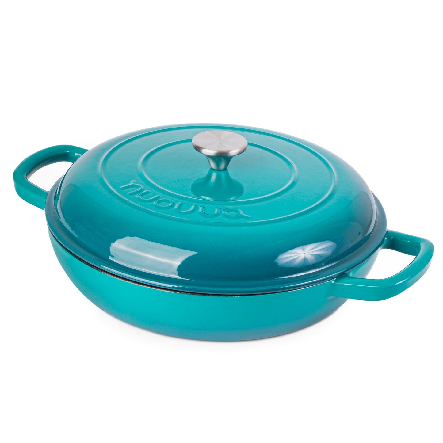 Shallow Enamelled Cast Iron Dutch Oven Casserole Pot (30cm & 32cm), Nuovva