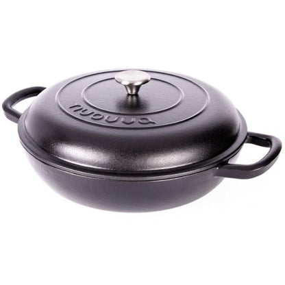 32cm Enamelled Cast Iron Shallow Casserole Dish with Lid – 3.5L, Nuovva