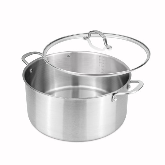 32cm Stainless Steel Stockpot with Glass Lid, Nuovva
