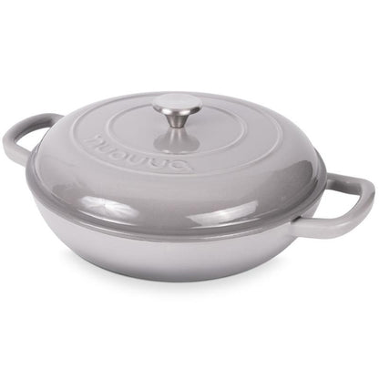 Shallow Enamelled Cast Iron Dutch Oven Casserole Pot (30cm & 32cm), Nuovva