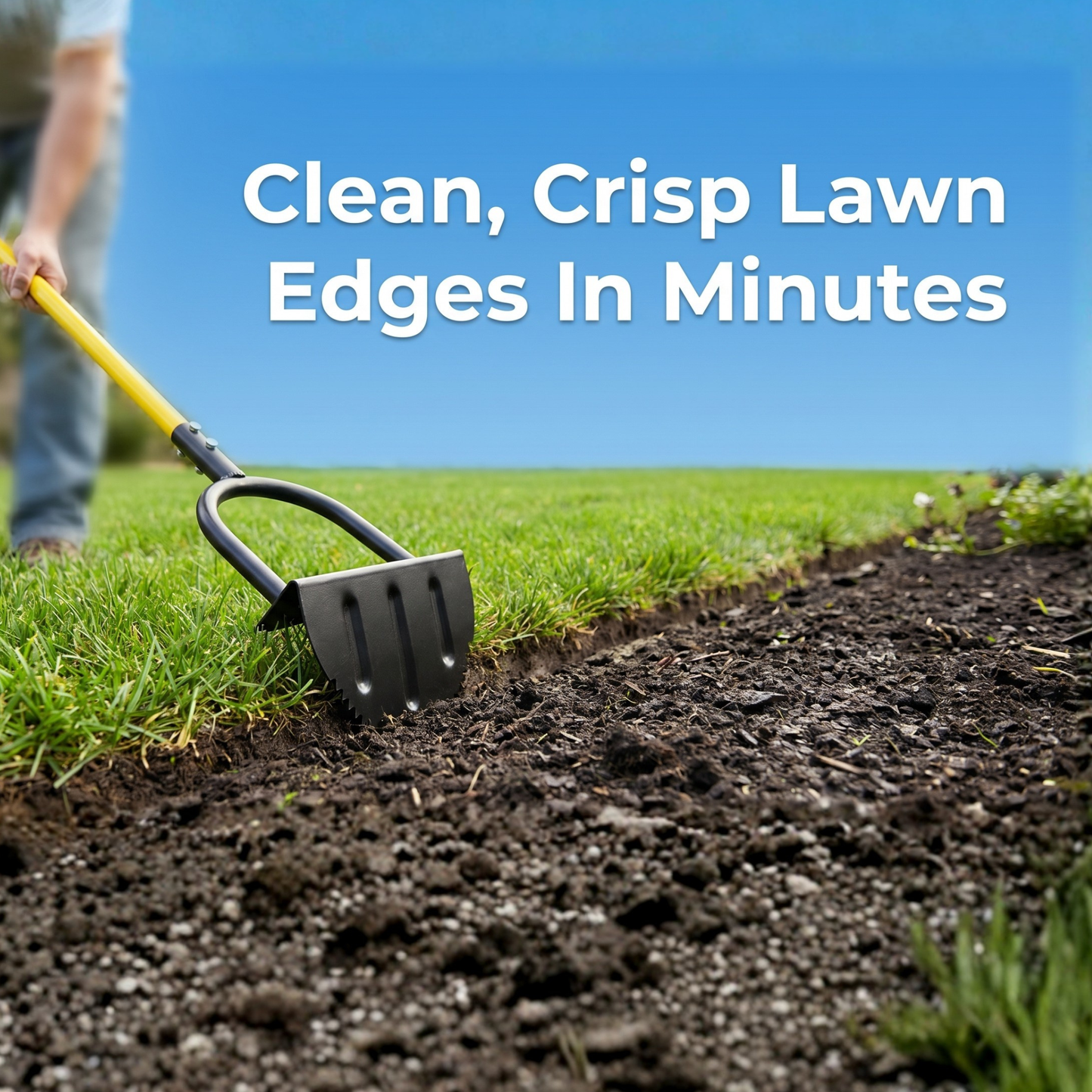 Essantials | EdgeMaster Lawn Edger | Half-Moon Design with Wavy Edge | Manual Tool for Clean Lawn Edges & Beds
