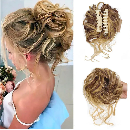 essantials | Curly Hair Bun – Clip-in Hair Piece with Volume and Natural Look