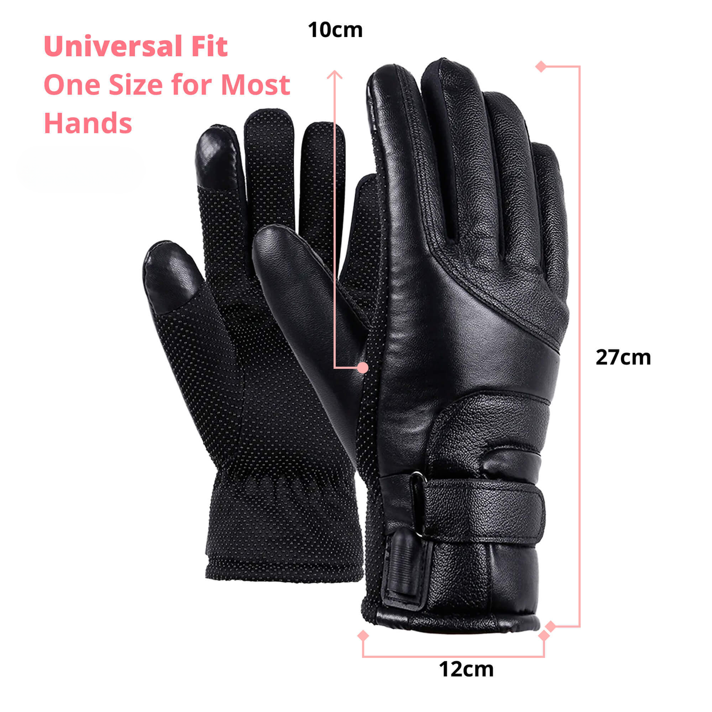 Essantials | Heated Gloves for Women UK – Ladies Thermal Waterproof Winter Gloves with Touch Screen & USB Rechargeable Warm Design