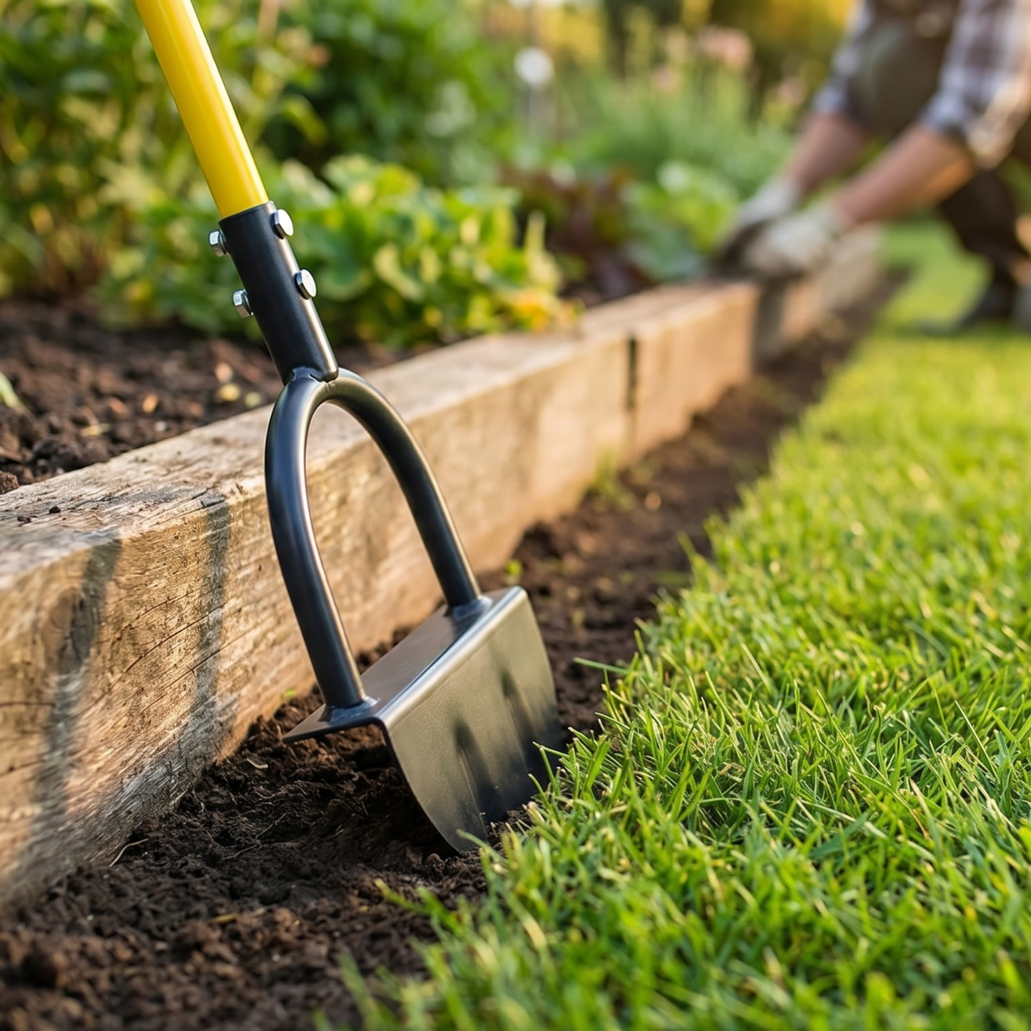 Essantials | EdgeMaster Lawn Edger | Half-Moon Design with Wavy Edge | Manual Tool for Clean Lawn Edges & Beds
