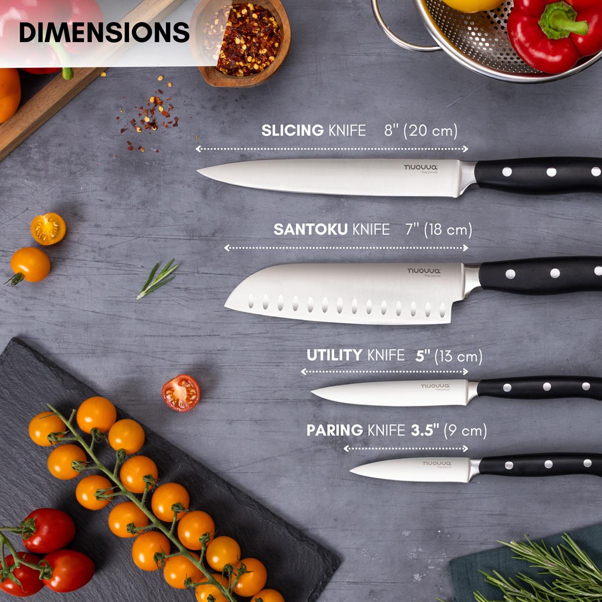 Professional High Carbon Steel Kitchen Knives (Single Knives & Sets), Nuovva