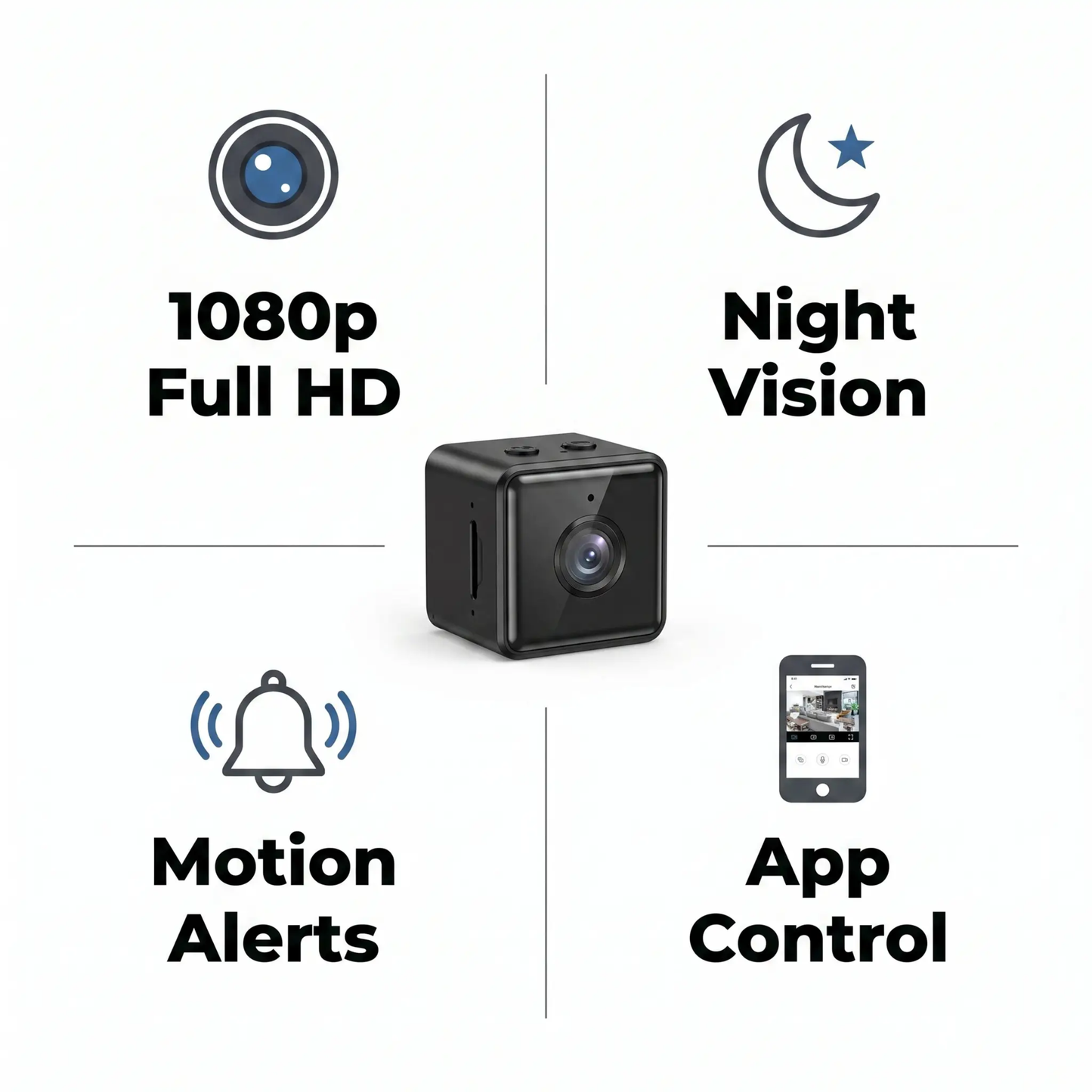 Essantials | 1080P Wireless WiFi Security Camera | Weather-Resistant, App-Controlled & Ideal for Indoor and Outdoor Surveillance | Small Closed Circuit Camera