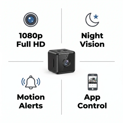 Essantials | 1080P Wireless WiFi Security Camera | Weather-Resistant, App-Controlled & Ideal for Indoor and Outdoor Surveillance | Small Closed Circuit Camera