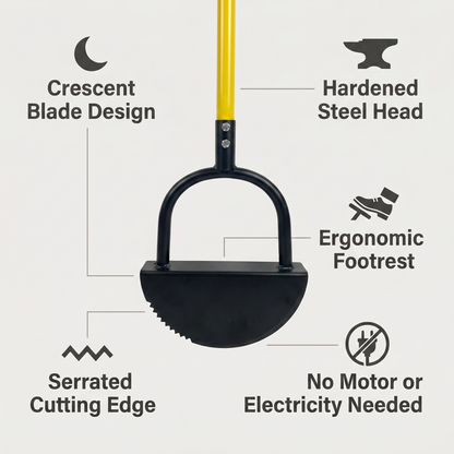 Essantials | EdgeMaster Lawn Edger | Half-Moon Design with Wavy Edge | Manual Tool for Clean Lawn Edges & Beds
