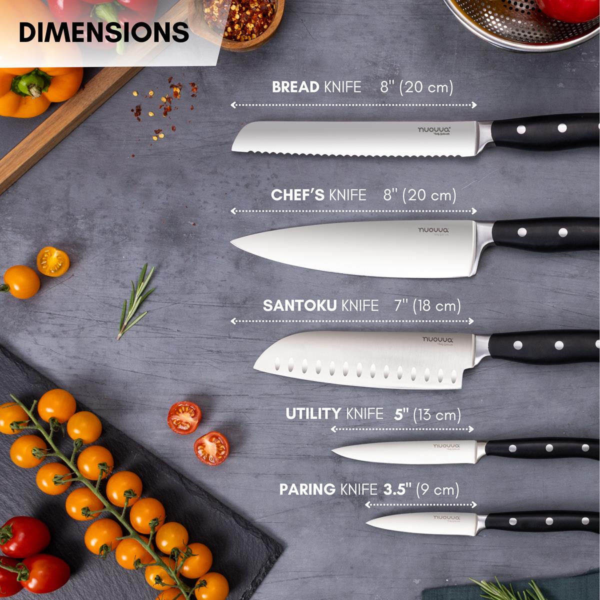 Professional High Carbon Steel Kitchen Knives (Single Knives & Sets), Nuovva