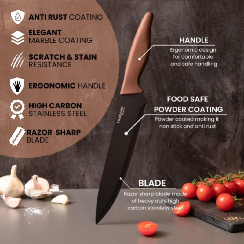 5-Piece Granite Non-Stick Kitchen Knife Set, Nuovva