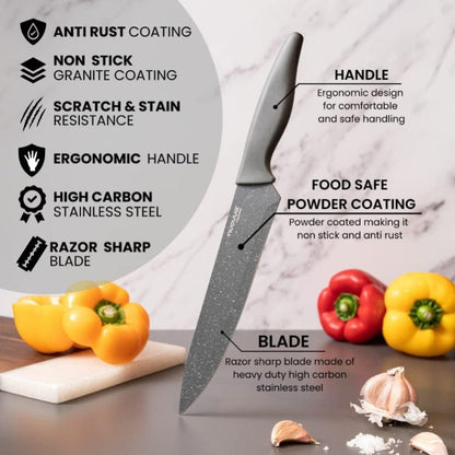 5-Piece Non-Stick Kitchen Knife Set, Nuovva