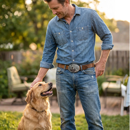 Essantials | Metal Oval Cowboys Belt Buckle