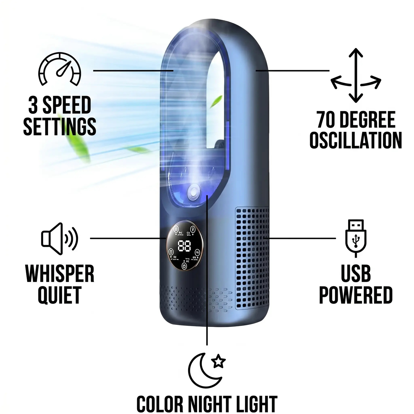Essantials | 2025 Blade-Free Silent Portable Air Conditioner for Home and Office